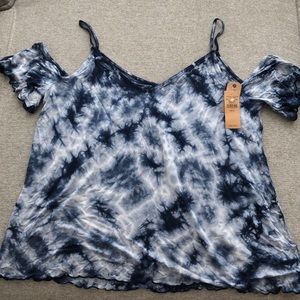Off the shoulder tie dye shirt